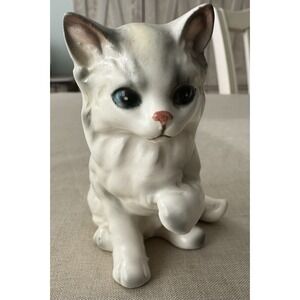 Vintage Lefton Japan Cat Figurine Ceramic Kitten Mid Century Decor Collectible
